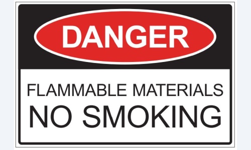 Danger No Smoking Flammable Materials