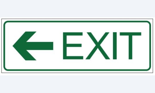 Exit (White, Arrow Left)