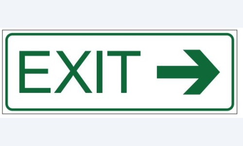 Exit (White, Arrow Right)